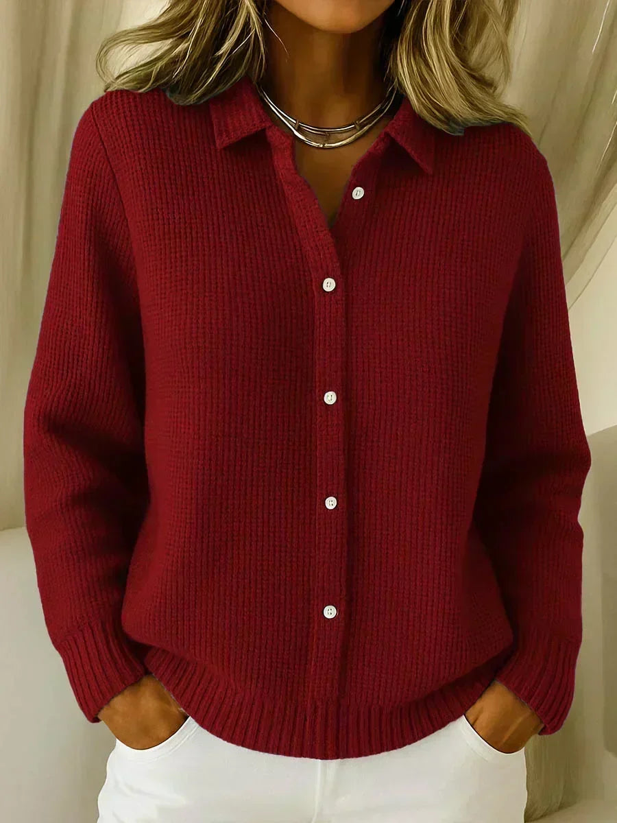 Camille™ | Strikcardigan med knapper og strukturmønster