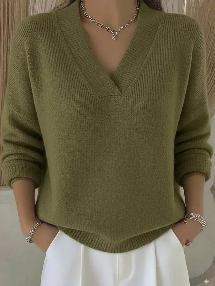 Vivelle™ | Løstsiddende pullover med V-udskæring