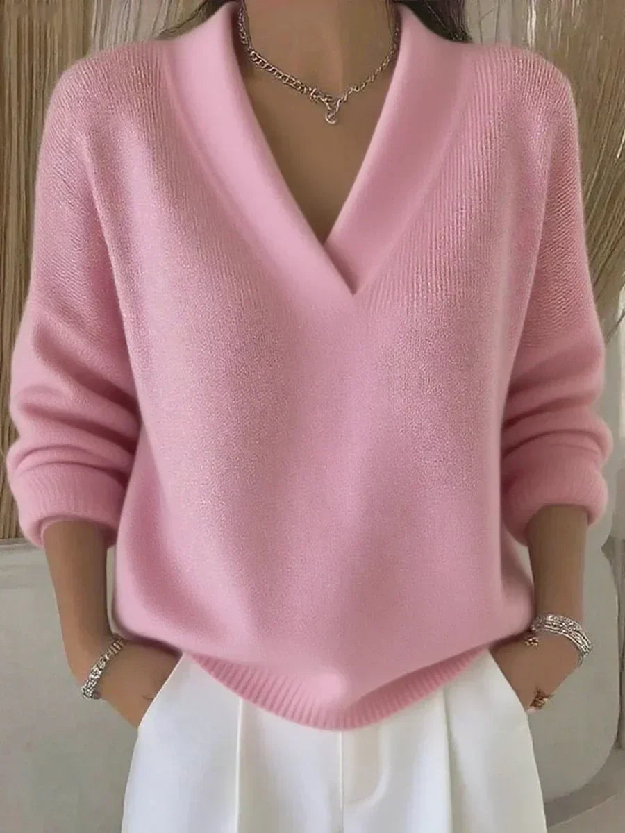 Vivelle™ | Løstsiddende pullover med V-udskæring