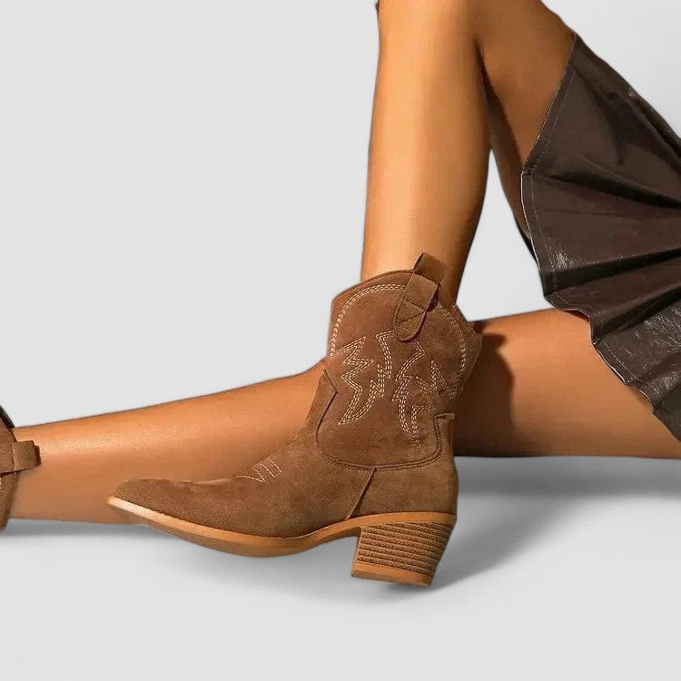 Darcy | Broderede western-ankelstøvler