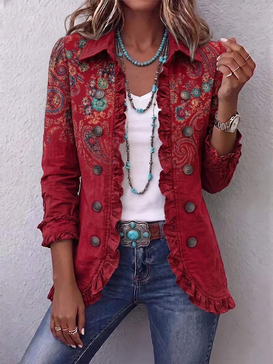 Fayrene™ | Jakke med flæser i boheme-paisley-stil