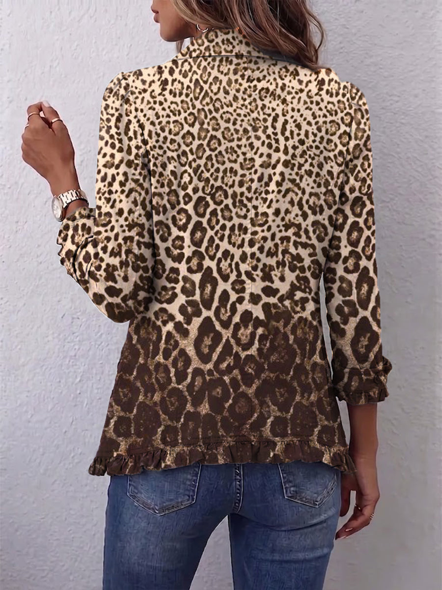 Navara™ | Jakke med flæser og leopardmønster